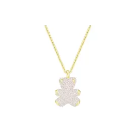 Колье Swarovski Мишка Teddy Pink | Кристаллы Swarovski | Gold