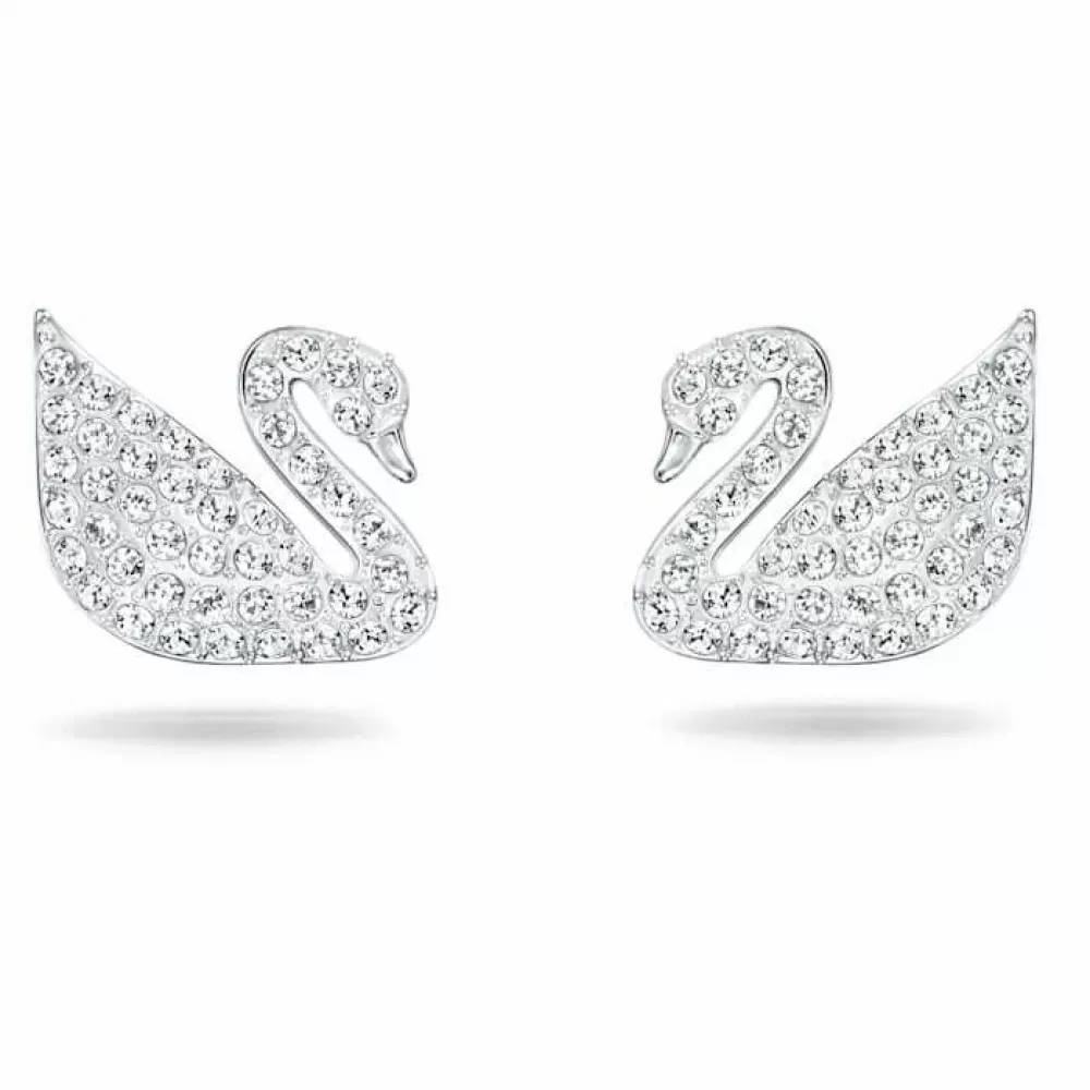 Серьги Swarovski Swan Pave | Лебеди | Кристаллы Сваровски