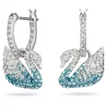 Серьги Swarovski Iconic Swan | Лазурные лебеди | Кристаллы Сваровски