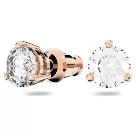 Серьги-пусеты Swarovski Solitaire | Rose Gold | кристаллы Swarovski