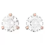 Серьги-пусеты Swarovski Solitaire | Rose Gold | кристаллы Swarovski