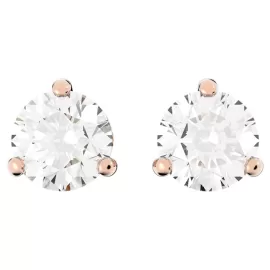 Серьги-пусеты Swarovski Solitaire | Rose Gold | кристаллы Swarovski