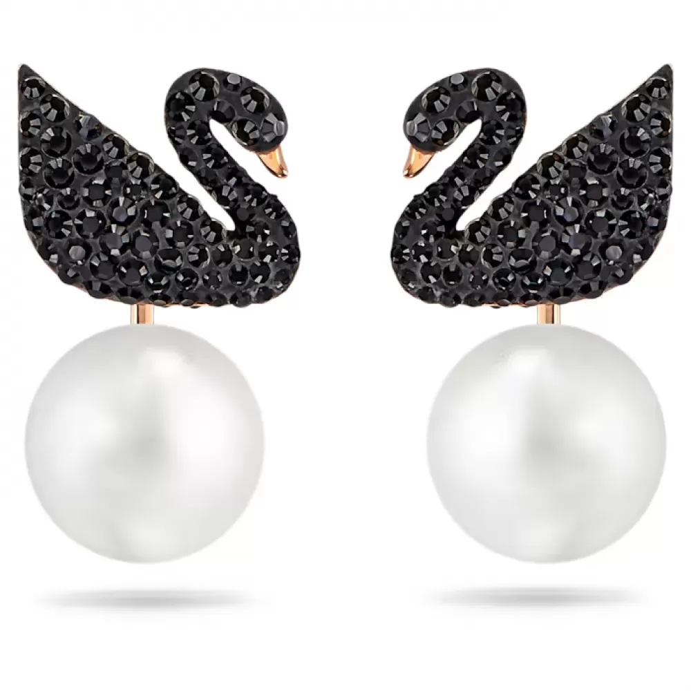 Серьги-джекеты Swarovski Iconic Swan | Лебеди | Кристаллы Сваровски