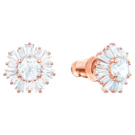 Серьги Swarovski Sunshine Pierced White| Rose Gold | Кристаллы Сваровски