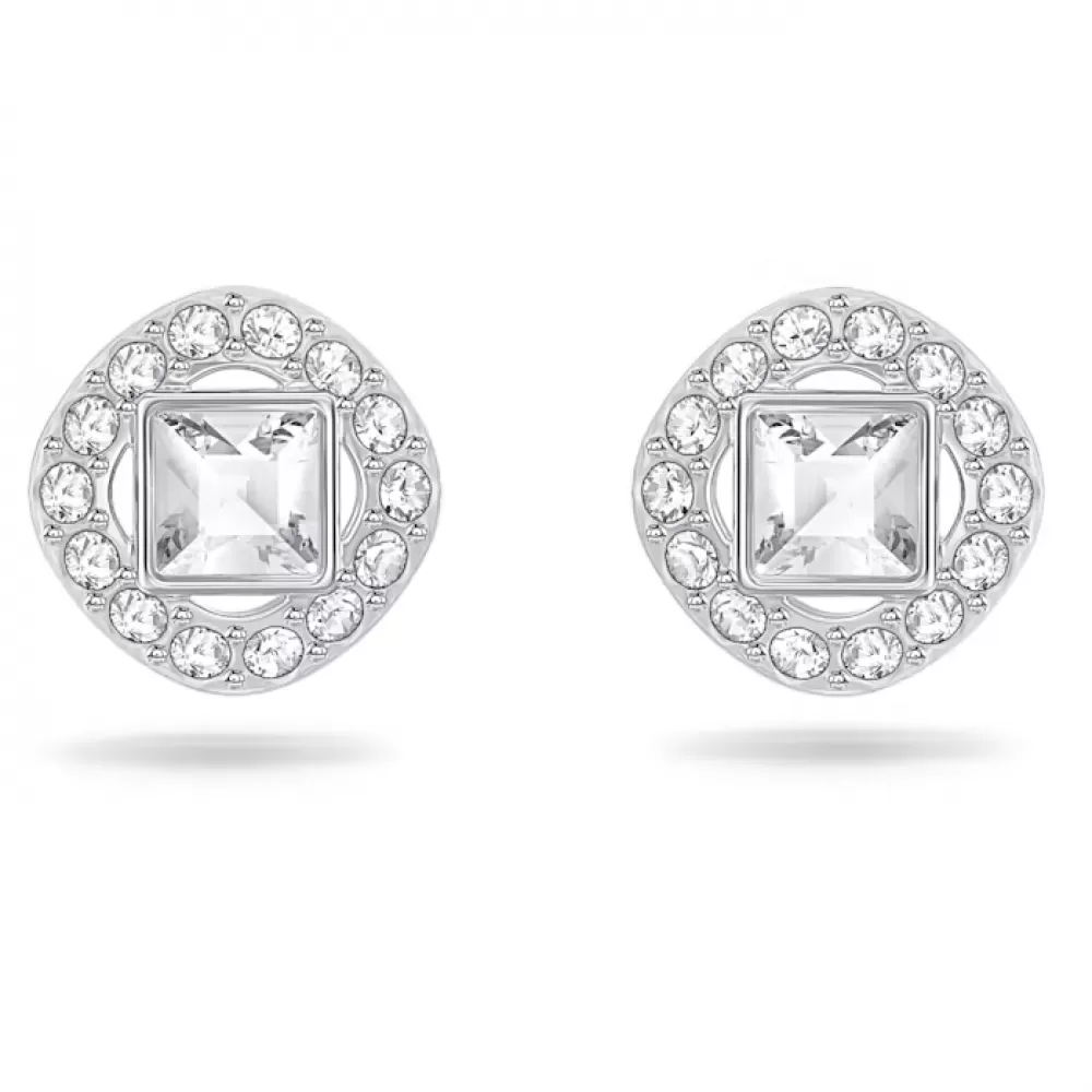 Серьги-пусеты Swarovski Angelic Square White | кристаллы Swarovski