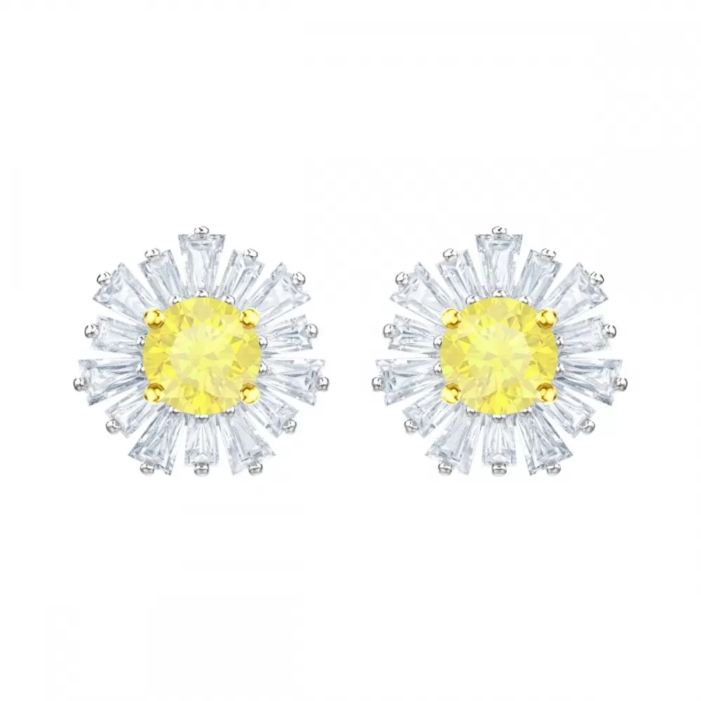 Серьги Swarovski Sunshine Pierced | White Gold | Кристаллы Сваровски