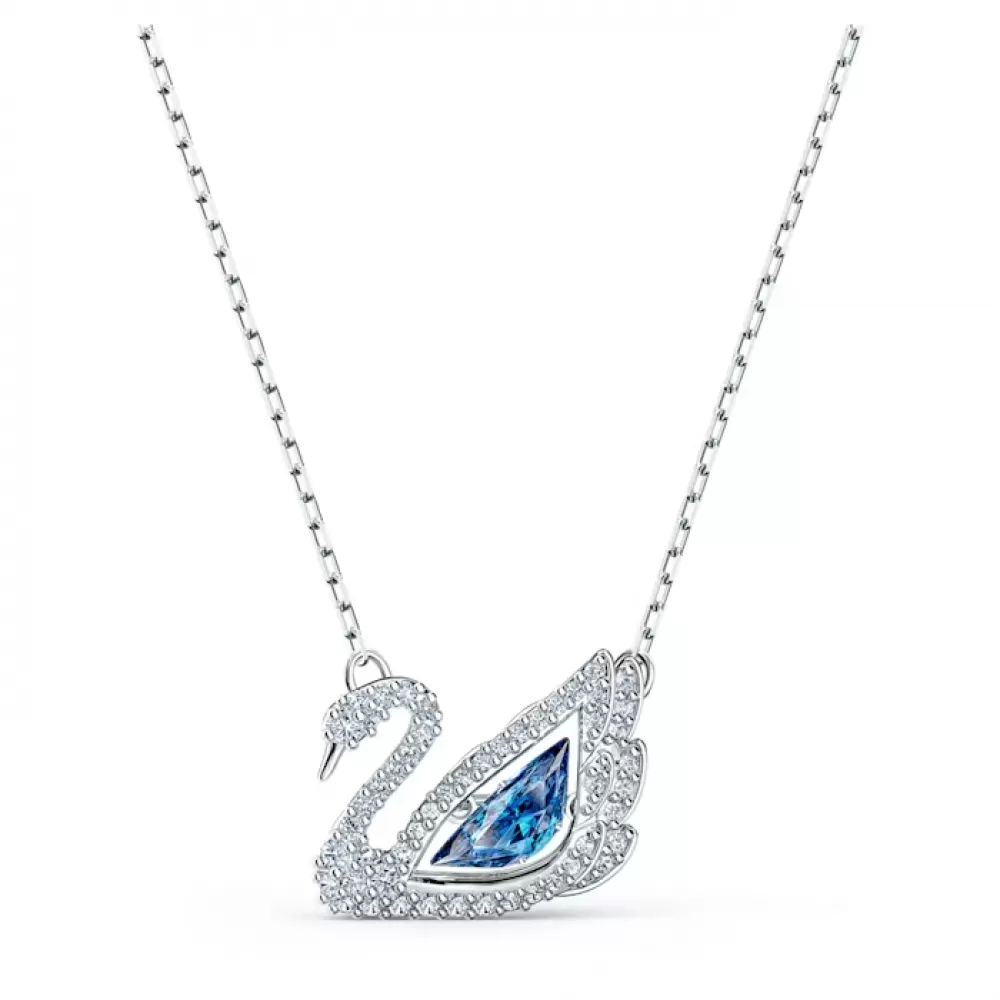 Колье Swarovski Dancing Swan Blue | Лебедь | Кристаллы Swarovski