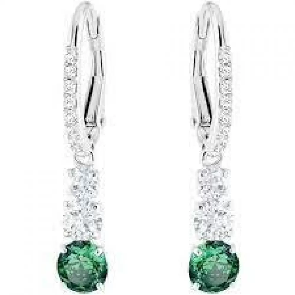 Серьги Swarovski Attract Trilogy Green | Кристаллы Сваровски