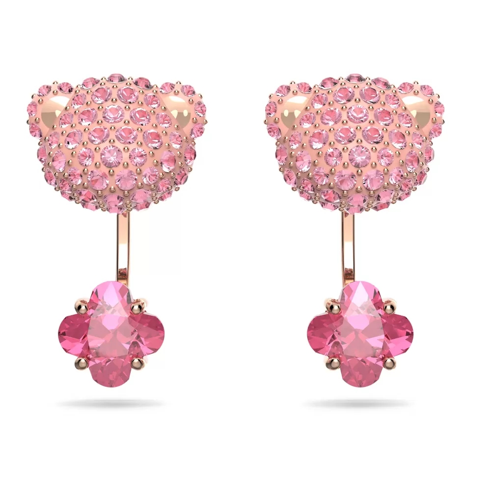 Серьги Swarovski Teddy Pink/ Кристаллы Сваровски