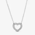 Колье Pandora Pavé Snake Chain Pattern Open Heart