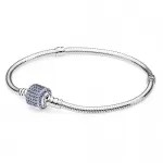 Браслет Pandora with Blue Pave Clasp
