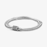 Браслет Pandora Moments Double Wrap Barrel Clasp Snake