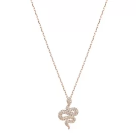 Колье Leslie Pendant | Змея Rose Gold | Кристаллы Swarovski