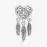 Шарм Pandora Openwork Heart & Three Feathers Dreamcatcher