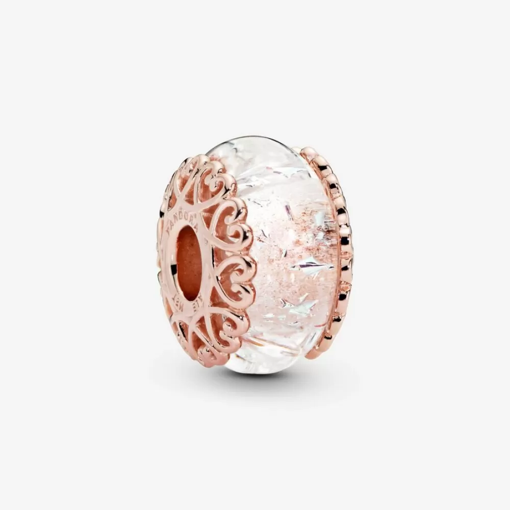 Шарм Pandora Rose Iridescent White Murano Glass