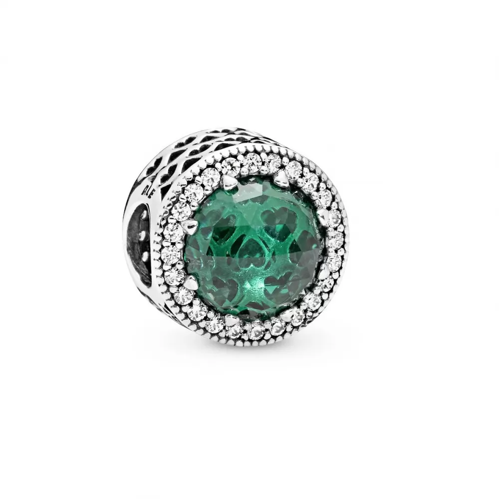 Шарм Pandora Radiant Hearts with Green Crystal