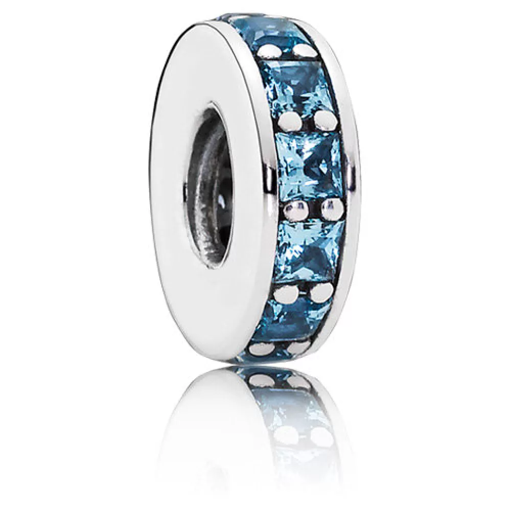Шарм Pandora Eternity Spacer with Sky-Blue Crystal