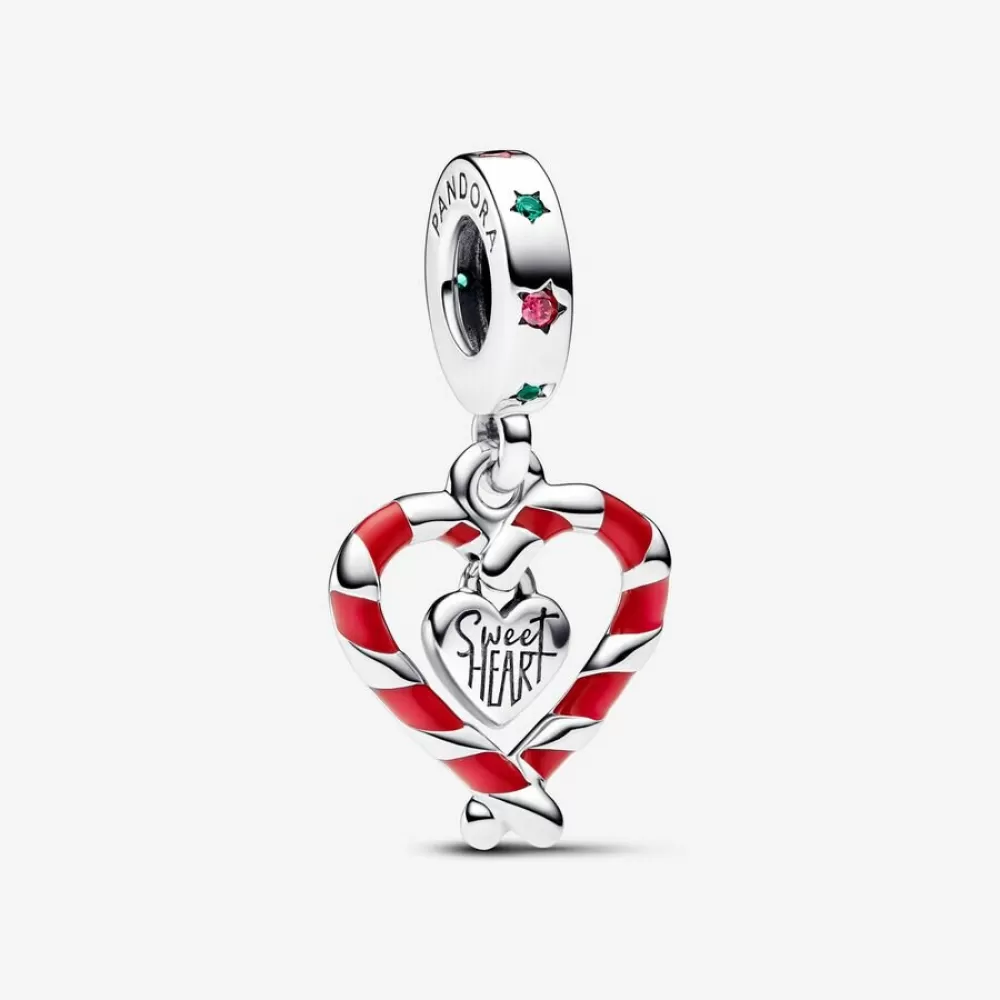 Шарм Pandora Double Candy Cane Heart Dangle