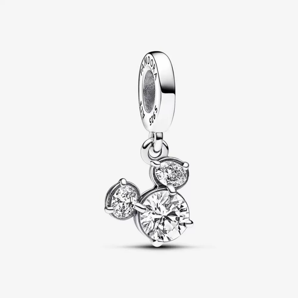 Шарм Pandora Disney Mickey Mouse Sparkling Head Silhouette Dangle
