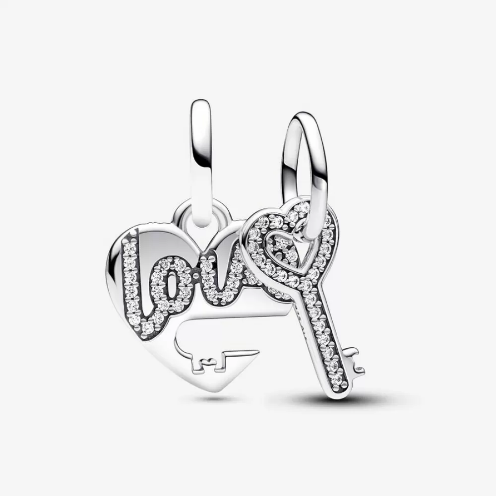 Шарм Pandora Splittable Heart & Key Dangle