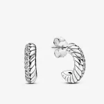 Серьги Pandora Pavé Snake Chain Pattern Hoop