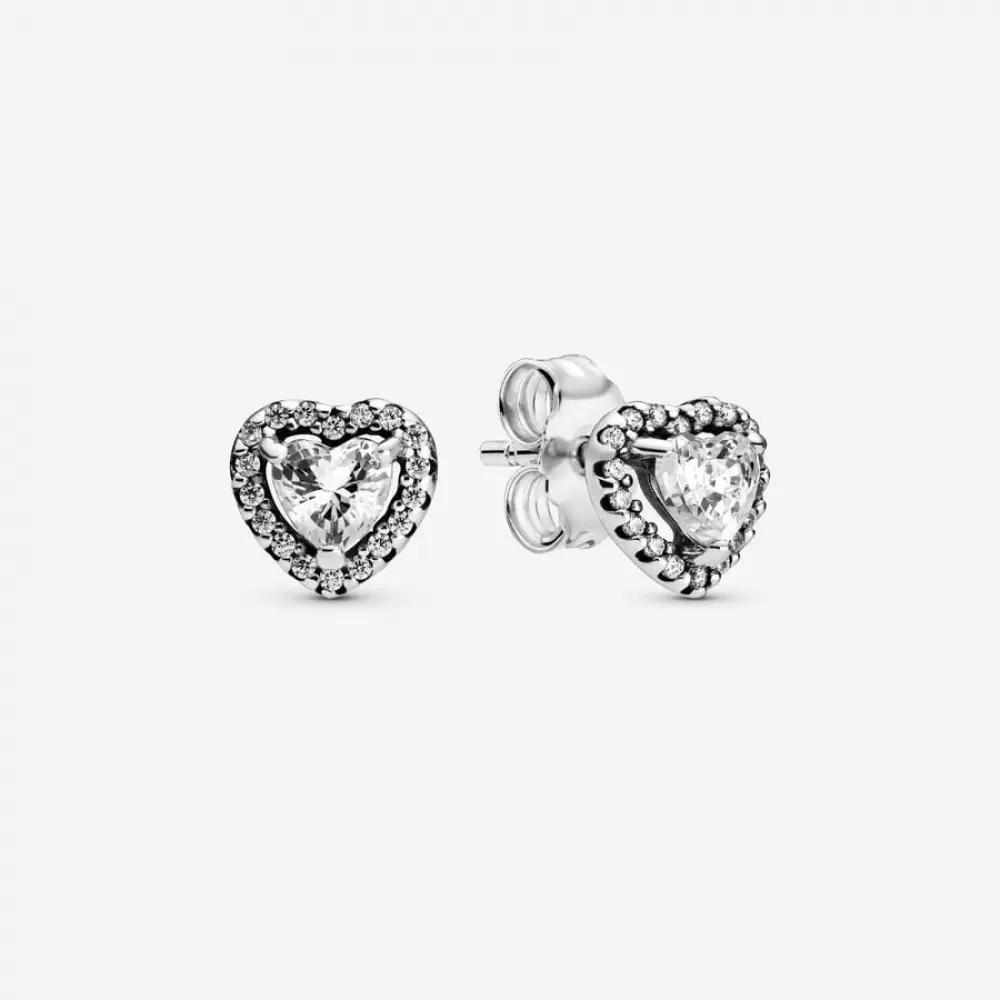 Серьги Pandora Elevated Heart White