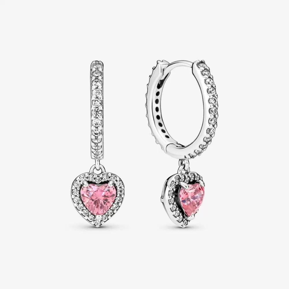 Серьги Pandora Sparkling Halo Heart Hoop