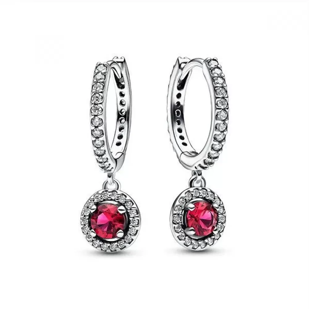 Серьги Pandora Red Round Sparkling