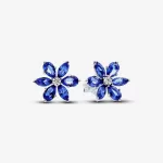 Серьги Pandora Sparkling Blue Herbarium Cluster