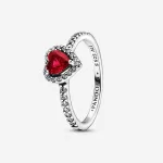 Кольцо Pandora Elevated Red Heart Ring 58 мм