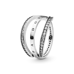 Кольцо Pandora Logo & Hearts 58