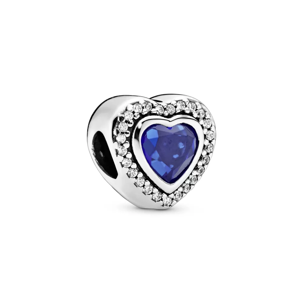 Шарм Пандоры Heart with night blue crystal