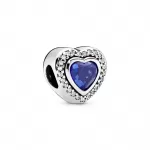 Шарм Пандоры Heart with night blue crystal