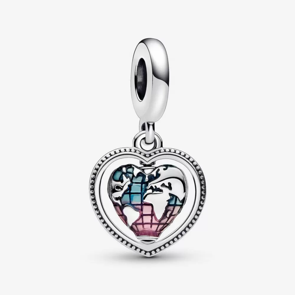 Шарм Пандоры Family Spinning Heart Globe Dangle