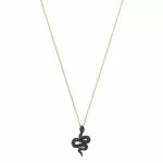 Колье Leslie Pendant Small | Черная Змея Rose Gold | Кристаллы Swarovski