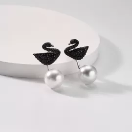 Серьги-джекеты Swarovski Iconic Swan / Лебеди / Кристаллы Сваровски
