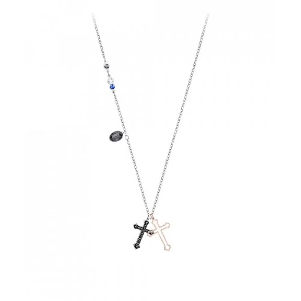 Колье Swarovski Mini Cross Duos Multi-Colored| Дуэт мини крест| Кристаллы Сваровски