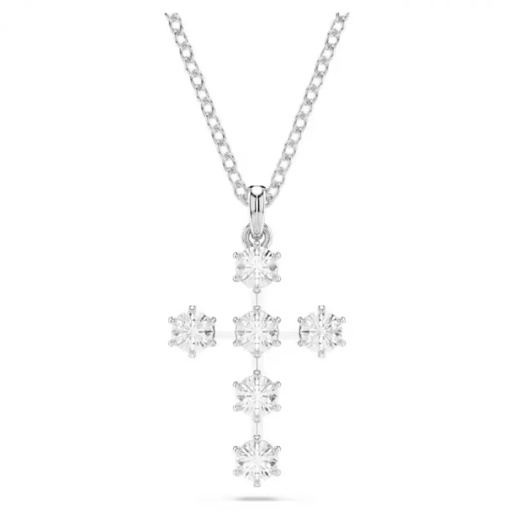 Колье Swarovski Крестик Round Cut | Кристаллы Сваровски