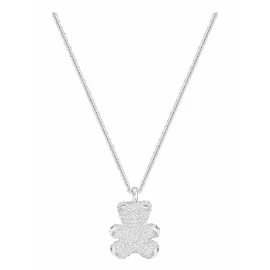 Колье  Swarovski Мишка Teddy | кристаллы Swarovski | White gold